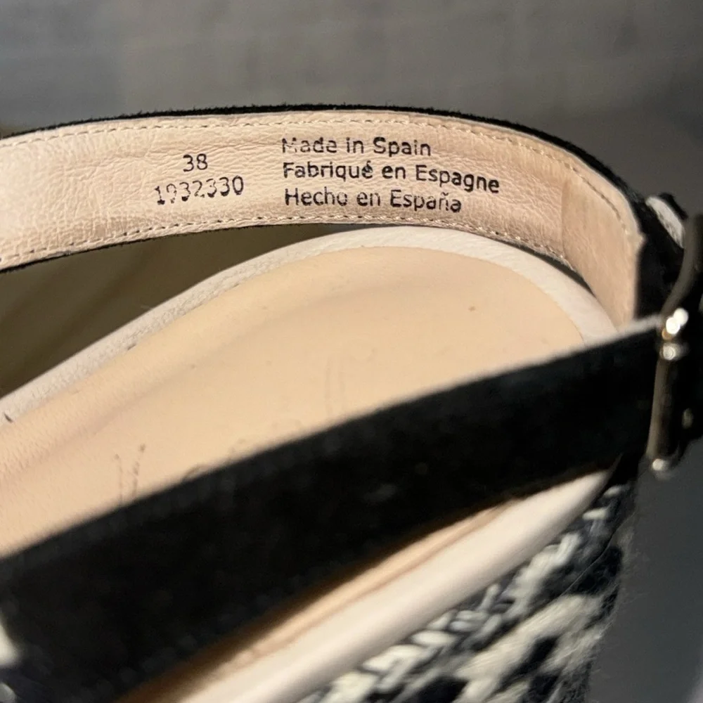 Free People Dolce Platform Wedge Woven Black White Boho Espadrille Sandal Shoes